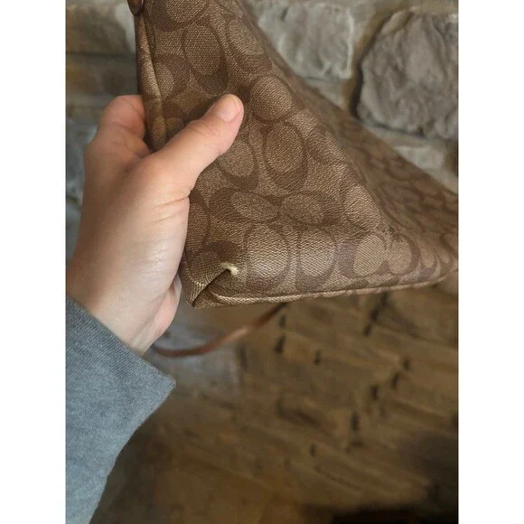 Coach F58297 Signature Zip File Crossbody Bag Purse Brown - Picture 8 of 12